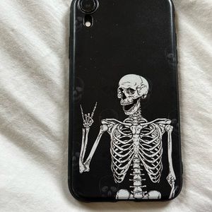 iPhone XR black skeleton cell phone case